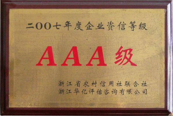 2007年企业信用等级